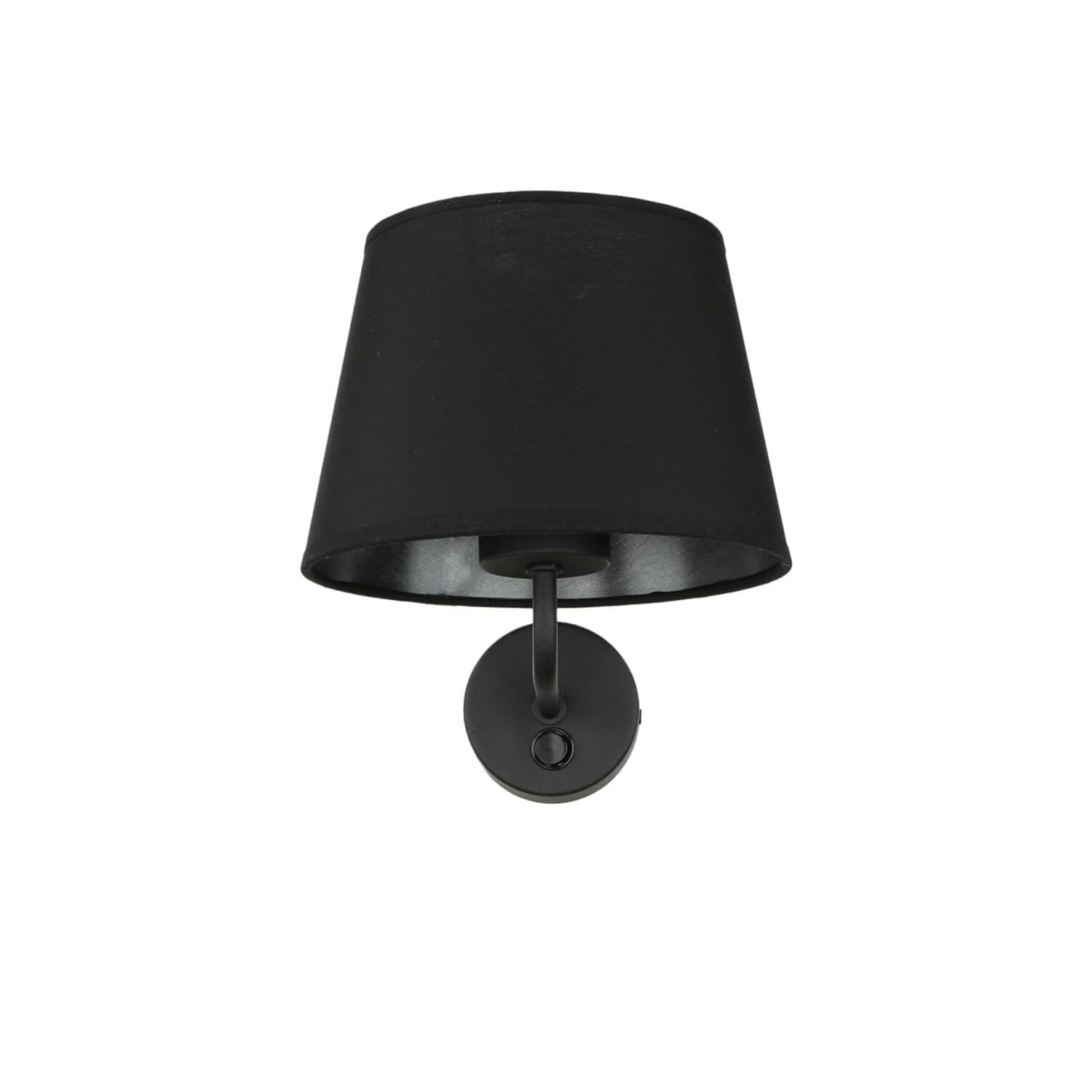 Licht-Erlebnisse Wandlampe Stoff Metall Schwarz Schlafzimmer Wohnzimmer Flur H:24 cm E27 max. 60 Watt wohnlich Bauhaus Wandleuchte Esszimmer MAJA