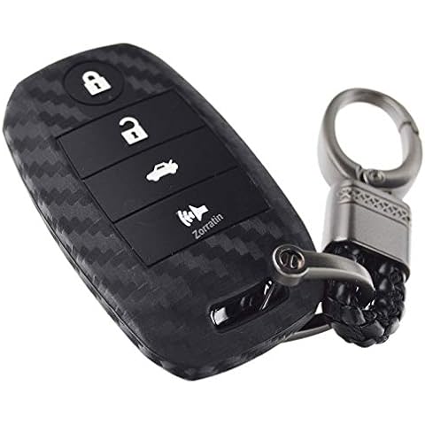 Carbon Silicone Smart Key Fob Cover for KIA K3 K5 Cerato Forte Sorento Rio Rio5 Optima Soul Carnival Sedona Niro Sportage Koup 95440-D4000 81999-D4060 SY5JFFGE04 Cover