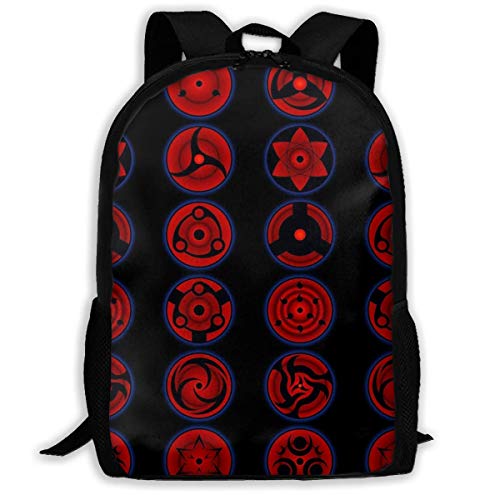 Mei shop Mochila Informal Blood Wheel Eye Print Cremallera Escolar de Viaje