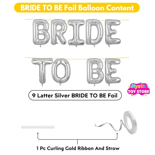 Image of Bride To Be Banner Silver for Wedding Home Girls Foil Balloon Decoration Decor Celebration Silveren