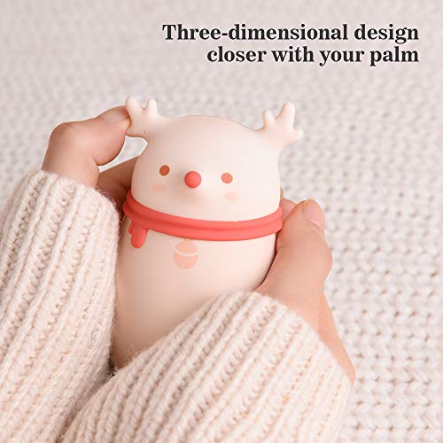 HomeLifairy 2 in 1 Hand Warmers Rechargeable,6000 mAh Larger Capacity,Electric Portable Pocket Hand Warmer/Power Bank,Best Winter Gifts for Women and Kids (deer-6000mAh)