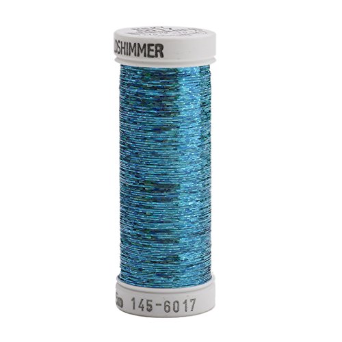 Hilo metálico Holoshimmer Polyester 250 yd azul pavo real miniatura 1