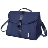 NOL Natural Organic Lifestyle Insulated Lunch Bag for Women/Men, Reusable Nylon Leakproof Lunch Cooler Box, Lunch Tote Bag With Buckle for Work Travel Picnic (Navy blue)