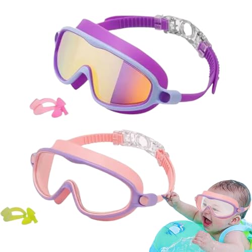 Gafas de natación para niños, gafas de natación para niños, gafas de piscina para niños, gafas de protección UV, sin fugas, para niños pequeños, piscina, buceo, playa, actividades acuáticas de verano