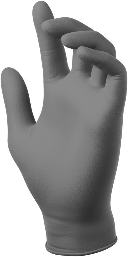 Mechanix Wear: 6 Mil Nickelback Nitrile Gloves with Sweat Absorbing Liner, Latex and Powder Free, Disposable Gloves, Textured Grip, 50 pack, Cleaning and Mechanic Work Gloves (Gray 6 mil, Medium)