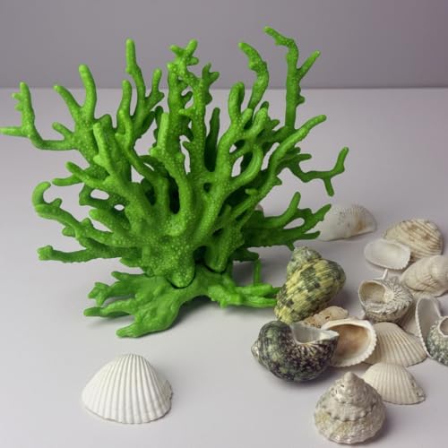 Image of Green Aquarium Coral Fish Tank Decorations Aquarium Landscape | Realistic coral aquarium decoration, 5.9 inch x 4.7 inch , suitable for fish, works for freshwater /saltwater tanks, easy to clean