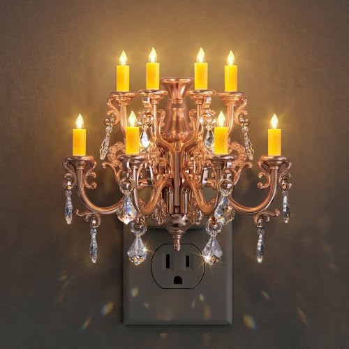 Image of Briignite Chandelier Night Light Plug in, LED Night Lights Plug into Wall with Dusk to Dawn Light Sensor, Dimmable Nightlight Plug in, 3000K Soft White for Bathroom Bedroom Hallway Kitchen