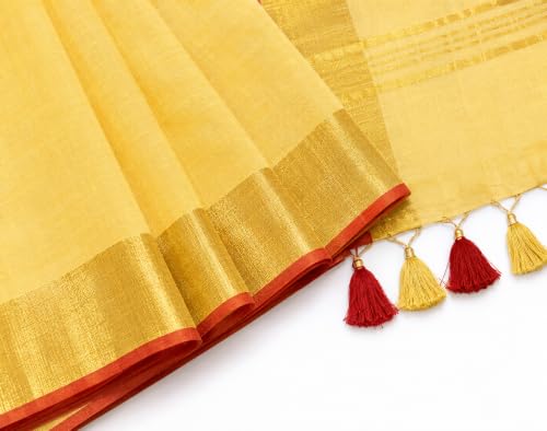 Image of HAIDER ALI AND SONS Grey Cotton Linen Saree for Women | Soft Linen Slub Blend Saree with Running Blouse Piece | Lightweight Handloom Style Saree | Office, Casual, Party & Festival Wear 
