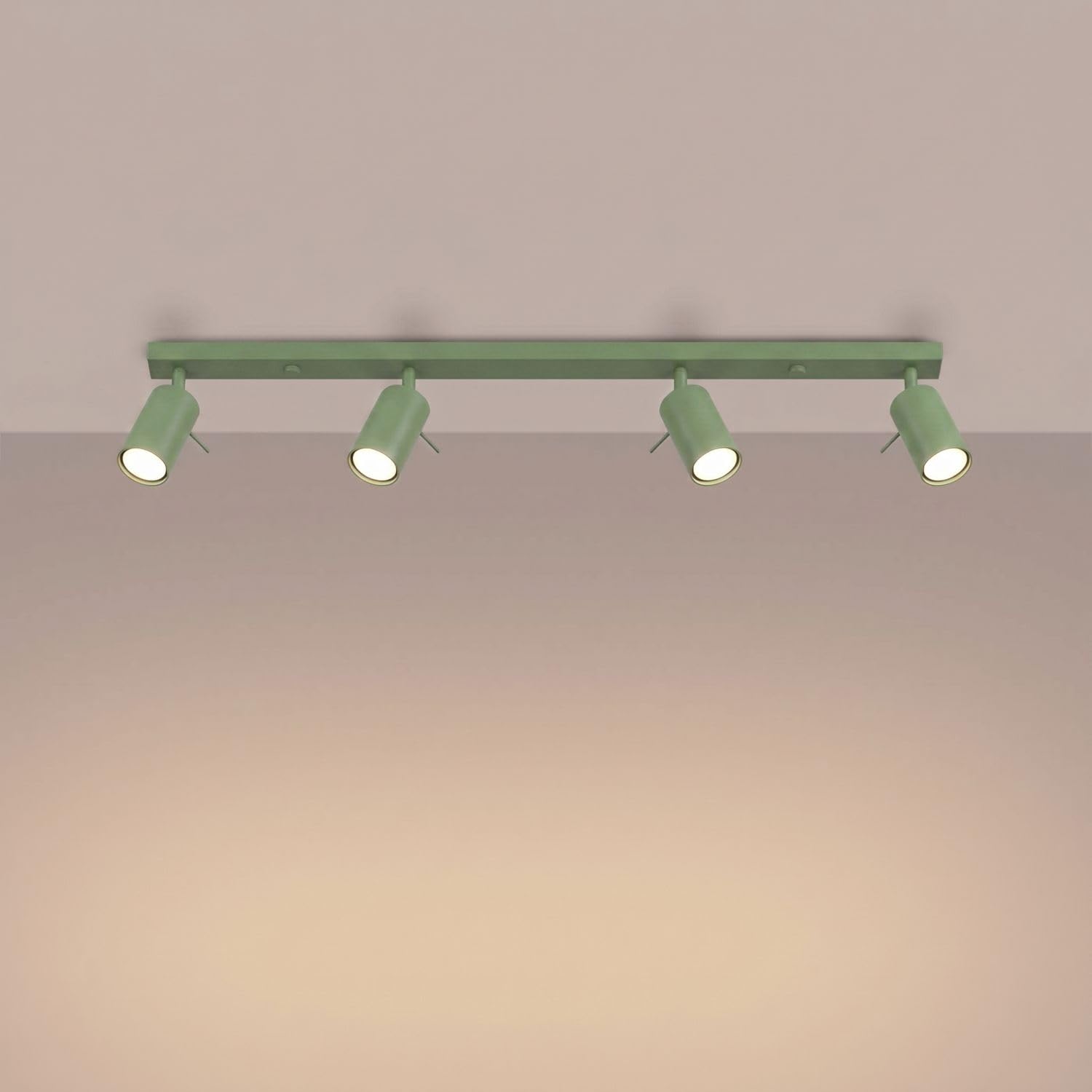 Licht-Erlebnisse Deckenstrahler schwenkbar Stahl Salbei GU10 4-flammig stilvoll gemütlich blendarm Schlafzimmer Flur L:80 cm Deckenlampe Wohnzimmer