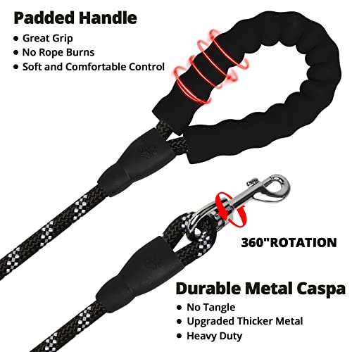 Dog Leash - 3/4/5/6/10/15/20/30/50/100/150Ft Heavy Duty Leash With Swivel Lockable Hook And,Reflective Threads Bungee Dog Leash Comfortable Padded Handle For Walking For Small Medium Large Dog… #TOP5