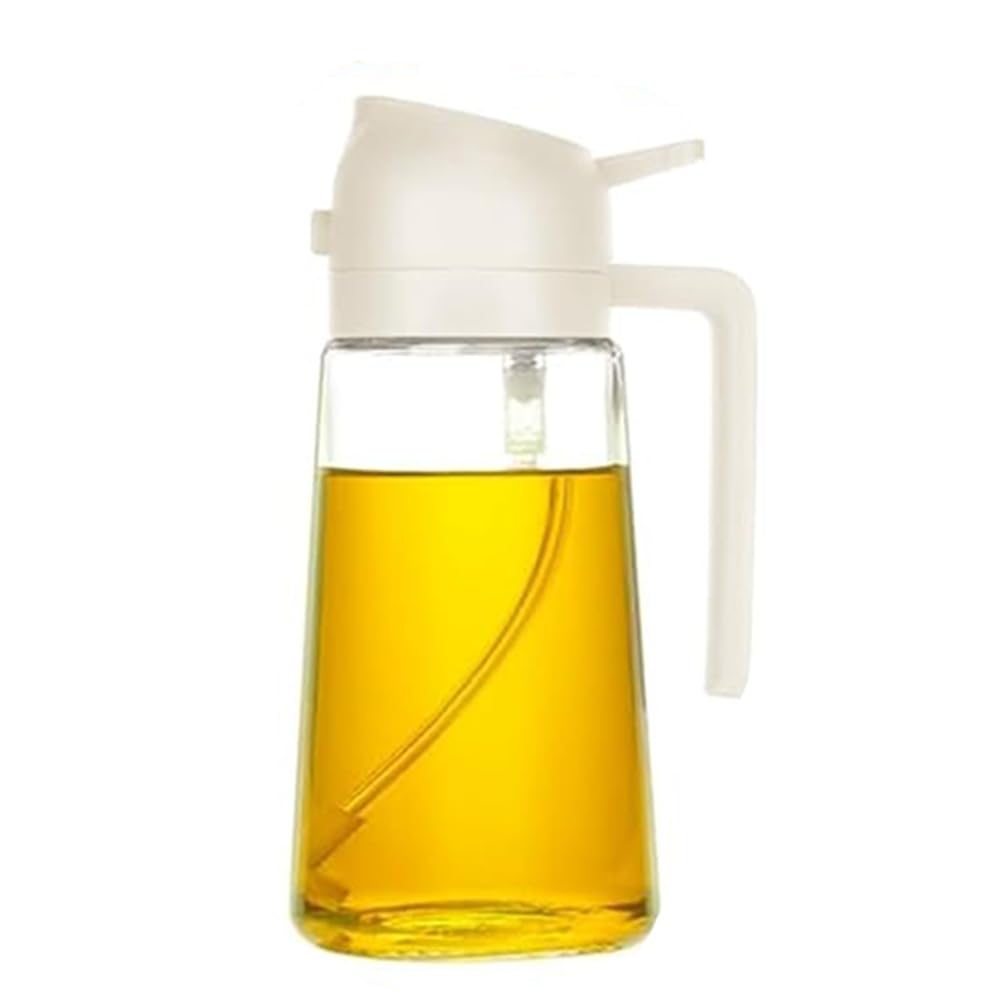 Bosiyrggrl White 16Oz Oil Dispenser Bottle For Kitchen, 470Ml Olive Oil Bottle - Oil Sprayer
