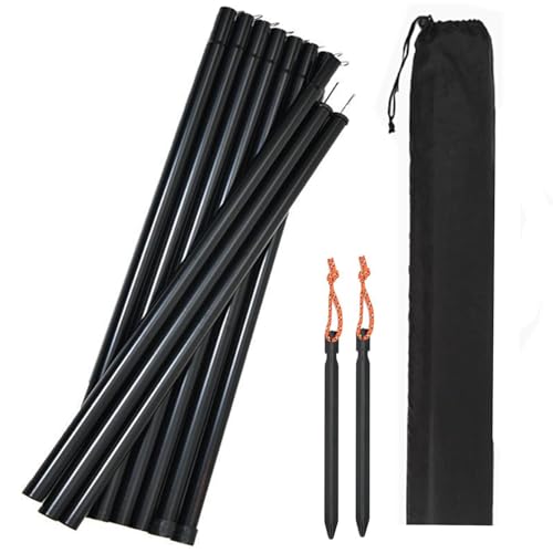 Adjustable Tarp Pole Canopy Pole Set of 2, Portable Tent Poles Rodsfor Camping Tarps,Tent,Awnings, Shelters, Hiking