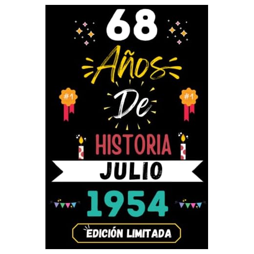 CUADERNO, 68 AÑOS DE HISTORIA JULIO 1954 EDICIÓN LIMITADA: Regalo de 68 cumpleaños para mujeres y hombres, ideas de 68 cumpleaños... un cumpleaños... ... regalo de 68 cumpleaños para él/ella.
