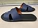 Mengchengying Mens Casual Comfortable Lightweight Fashion Genuine Leather Slip Slide Indoor and Outdoor Open Sandal Anti Slip Cushion Support(13, Blue, Numeric_13)