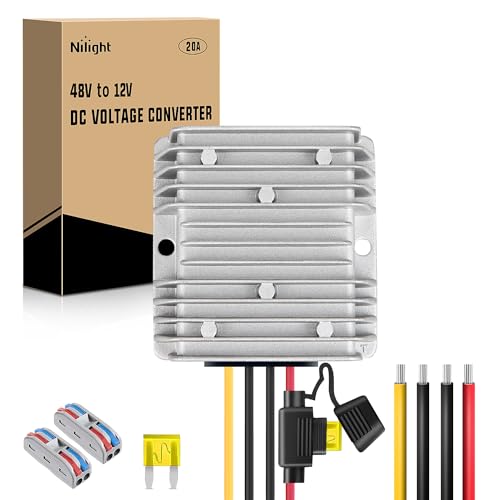 Image of Nilight 48V to 12V Voltage Converter 240W 20A Regulator Step Down to 12VDC Waterproof DC Convert Reducer Power Supply Transformer Module for Golf Cart Scooters Trucks