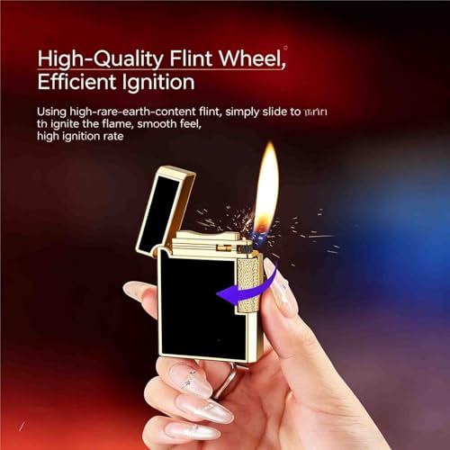Encendedor metálico recargable con llama ajustable miniatura 4