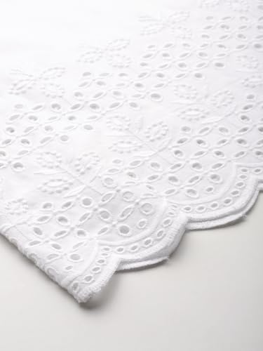 Image of feranoid White Chicken Embroidred Cotton Regular Fit Palazzo