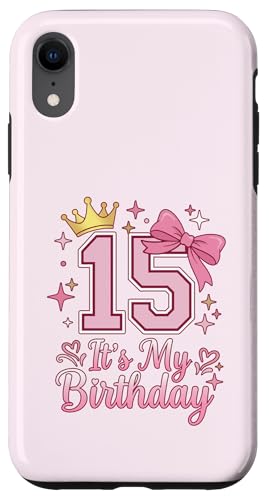 It's My 15�΂̒a���� ���̎q �R�P�b�g���{�� �s���N 15�� �X�}�z�P�[�X iPhone XR �p
