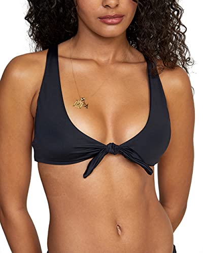 RVCA Women's Standard Tie Front Swimsuit Bikini Top4