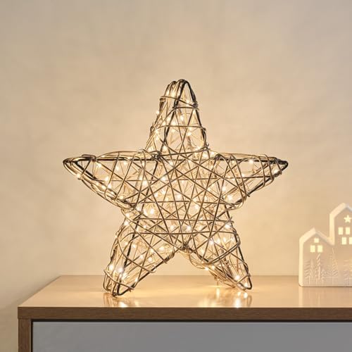 Lights4fun Beleuchteter Studley-Stern aus Kunstrattan | mit...