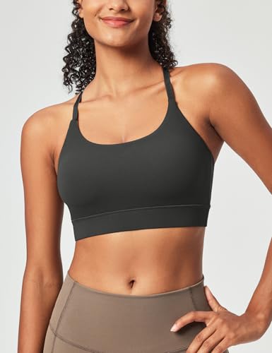 Heathyoga Sports Bras for Women Adjustable Strappy Sports Bra Y-Back Low Impact Racerback Workout Bra with Removable Pads2