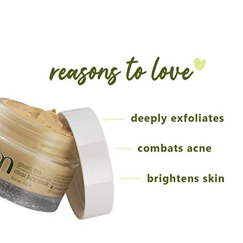 Plum Green Tea Face Mask With Bentonite Clay & Glycolic Acid For Healthy Skin, Blackhead Remover Facial Mask For Tan Removal & Pore Cleansing, Men & Women, Hydrating & Moisturizing Face Pack, 2.12 Oz #TOP1
