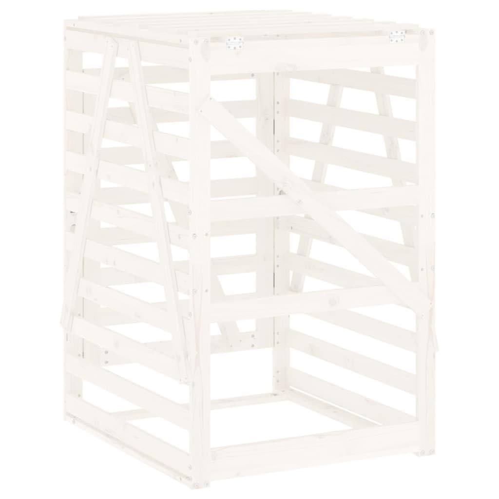 Genérico Cobertizo para Cubos de Basura Madera Pino Blanco 84x90x128,5cm,Casa y jardín,Productos del hogar,Accesorios para contenedores de residuos,Soportes para contenedores de residuos-825101