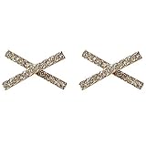Crystal Rhinestone Invisible Clip On Earrings for Women Not Pierced Gold Cross Pave Comfortable Clip