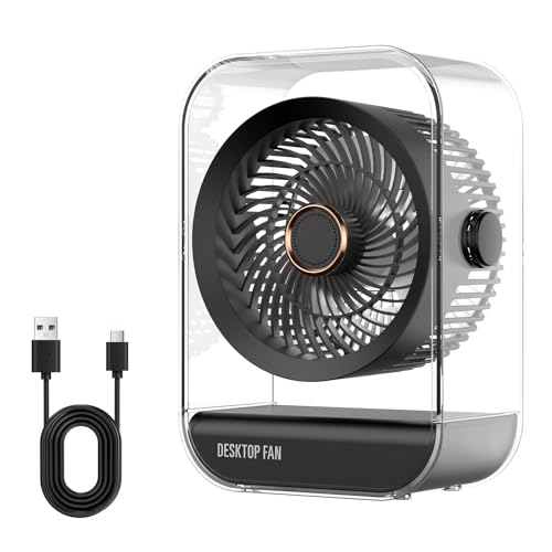 Anluomafuy Ventilador Portátil Recargable 2400mAh, Ventilador de Mesa USB, Inclinación Variable de 360°, 5 Velocidades, Silencioso, Potente, para Oficina, Dormitorio, Cocina Anluomafuy Ventilador Portátil Recargable 2400mAh, Ventilador de Mesa USB, Inclinación Variable de 360°, 5 Velocidades, Silencioso, Potente, para Oficina, Dormitorio, Cocina