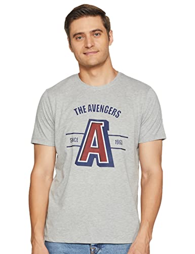 Image of Marvel Men Round Neck Short Sleeves Knitted T-Shirt