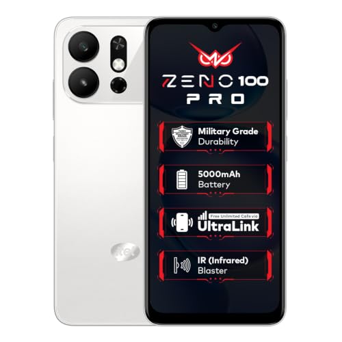 Image of Zeno 100 Pro | 3GB RAM + 5GB Virtual RAM, 64GB Storage | 5000mAh Battery | UNISOC Octa-Core Processor | DTS Sound | Military Grade Protection | 6.6 inch 90Hz HD+ Display | Android 15 Go | Cloud White