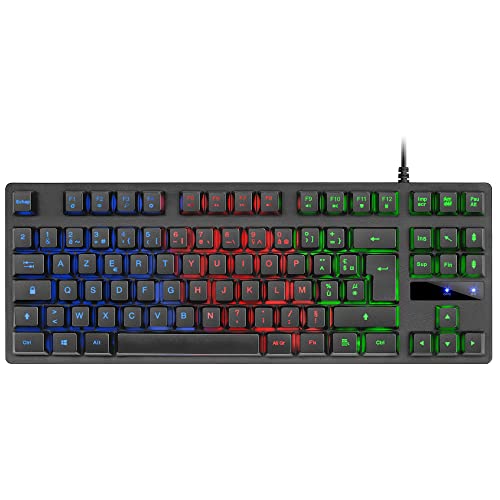 Mars Gaming Mk02 Tastiera Da Gioco Usb 2.0 H-Mech, Tkl Compatta, Frgb Rainbow, Antighosting, Lingua Francese, Nero