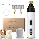 liucocotos Silent Groom Pro Dog Nail Grinder - Ultra Quiet Rechargeable Pet Nail Trimmer with LED Light, 2 Grinding Heads & Safety Guard for Small to Medium Dogs
