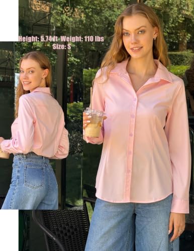 Image of Zeagoo Women's Wrinkle Free Button Down Shirts Long Sleeve Dress Shirts Collared Business Casual Blouses Tops XS-3XL