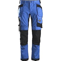 Snickers Pantalones Snickers Workwear Pantalón elástico AllroundWork con Bolsillos flotantes Azul Verdadero-Negro Talla 52, Aplica, 54 Unisex Adulto