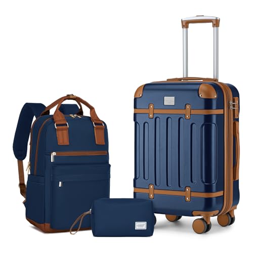 LARVENDER Luggage Sets 3 Piece Expandable Carry on Luggage