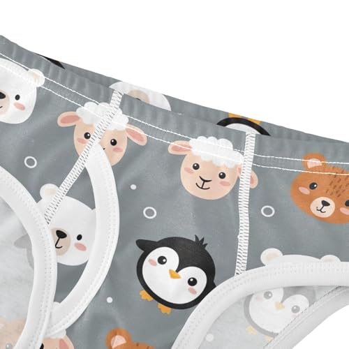 CHIFIGNO Boy Briefs Cute Cartoon Animals Gray Little Boys Underwear Printed Cotton Brief Underwear4