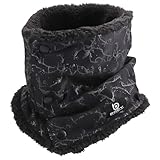 おたふく手袋 防寒ネックウォーマー[反射プリント スナップボタン 裏ボア]JW-107 ブラック フリーサイズ