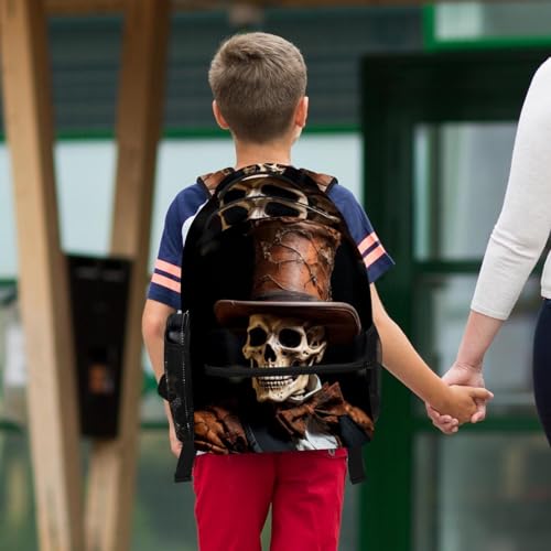 Sac à dos squelette Halloween avec trousse multicolore pour écolier - 6