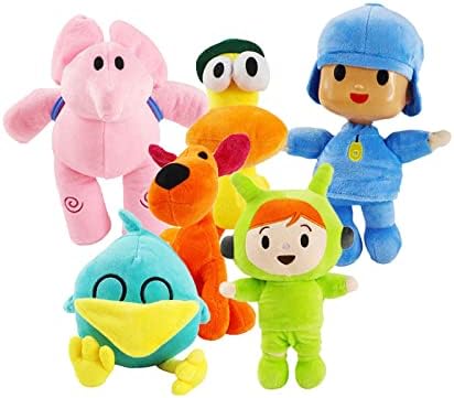 iFii Pocoyo Plush Toys 6-12 inch, Pocoyo Elly Pato Nina Sleepy Bird Loula Stuffed Soft Dolls (6PCS)