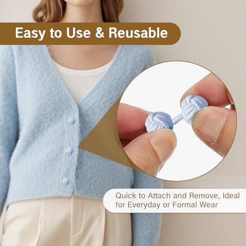 5 Pairs Cufflinks Set Silk Knot Fabric Cuff Links for Men Women Functional Cufflink Shirt Style Cuff Links Accessory3