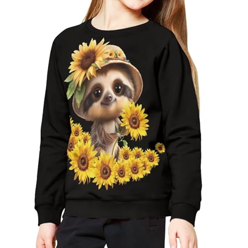 Girls Pullover Sweatshirt with Crewneck Cute Casual Sweater Kids 6-16 Years Old