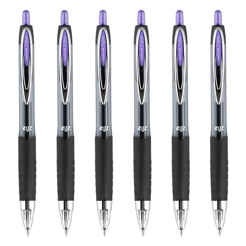 Image of uniball 207 Retractable Gel Pen, Medium Point (0.7mm), Violet Ink, 6 Pens