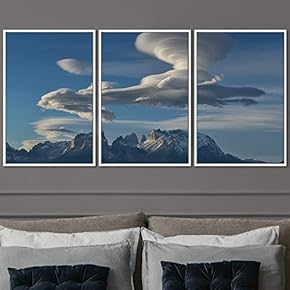 signwin 3 Piece Framed Canvas Wall Art Mountain...