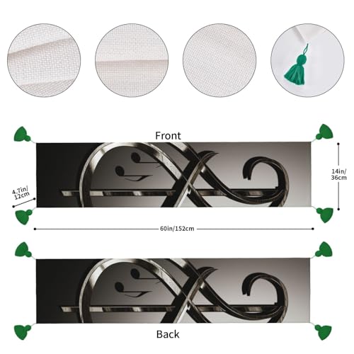 Chemin de table musique avec franges automne decoration table repas