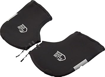 BAR MITTS Attachable Medium Black Mountain Bike Extreme Cold Pogies fits Flat Handlebars with Bar Ends Bar End Plugs Not Included | Waterproof | Easy Installation | Safety Reflection Logo