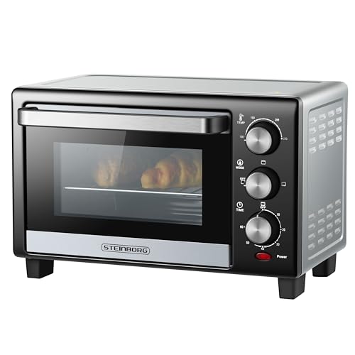 STEInBORG Mini Backofen 15 Liter Pizza-Ofen 3in1 Backofen...