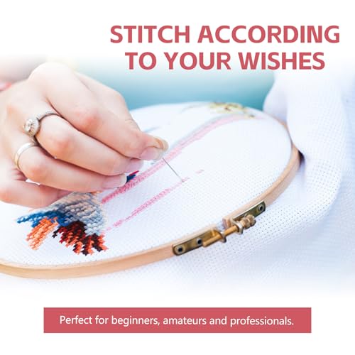 Stoff zum Sticken, 10 Stück Kreuzstich Stoff Weiße Aida Tuch Stickvorlagen Kreuzstich Cross Stitch Fabric Großer Handarbeitsstoff zum Zählen für DIY Basteln Handwerk Näharbeit