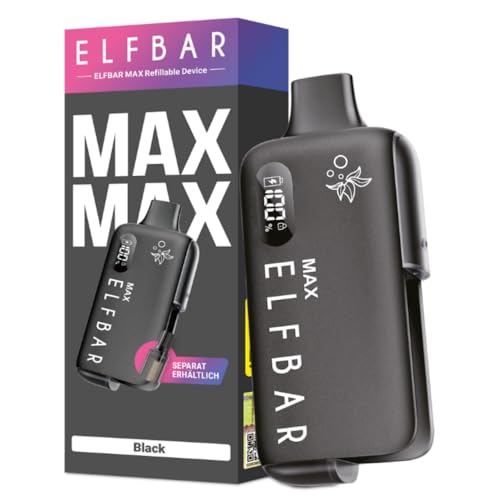 ELFA MAX I kein Liquid kein Nikotin enthalten I 650 mAh Akku Kit I USB-C Schnellladung MTL/RDL (Black)