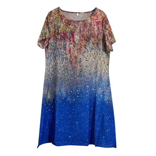 Robe fluide imprimé fleuri col rond pour éviter la chaleur d'été - 3